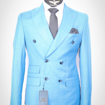 Double Breasted Suit Blue