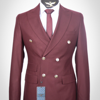 Double Breasted Suit Maroon