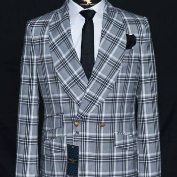 Double Breasted Suit Check