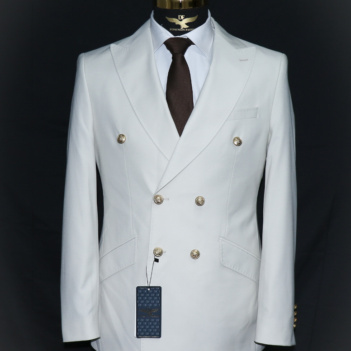 Double Breasted Suit Cream