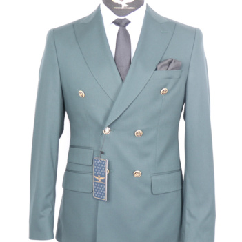 Double Breasted Suit Green